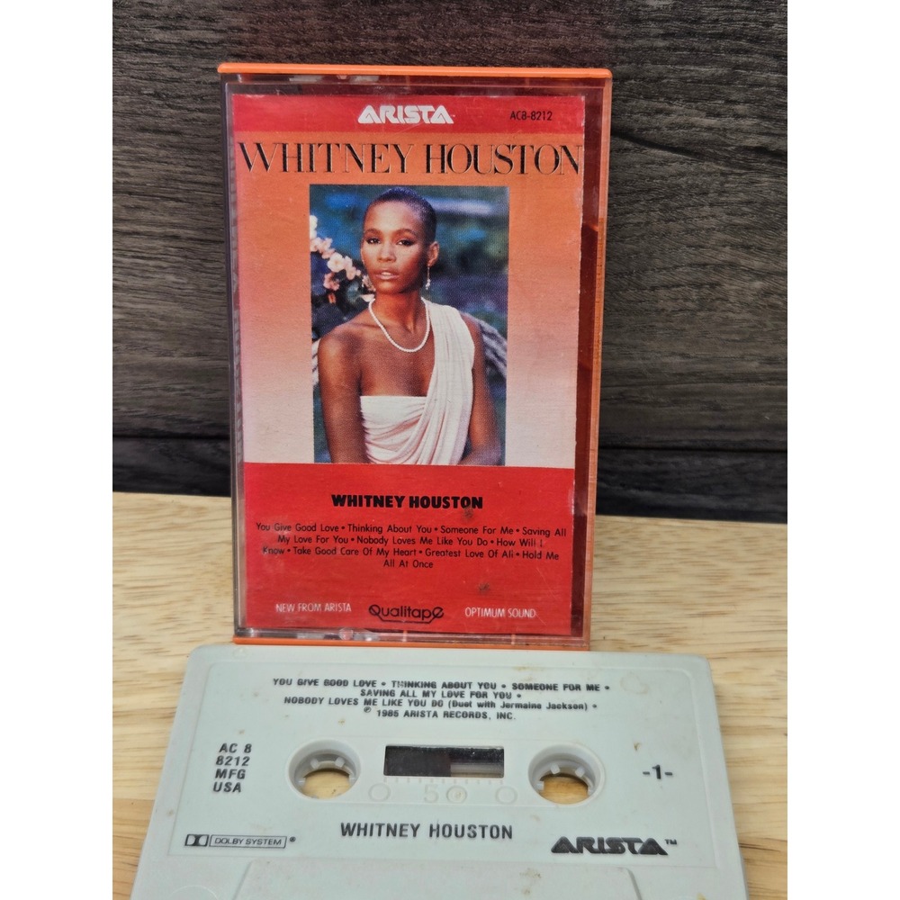 Whitney Houston Self Titled Debut Cassette Tape 1985 Arista AC8-8212 Orange Case